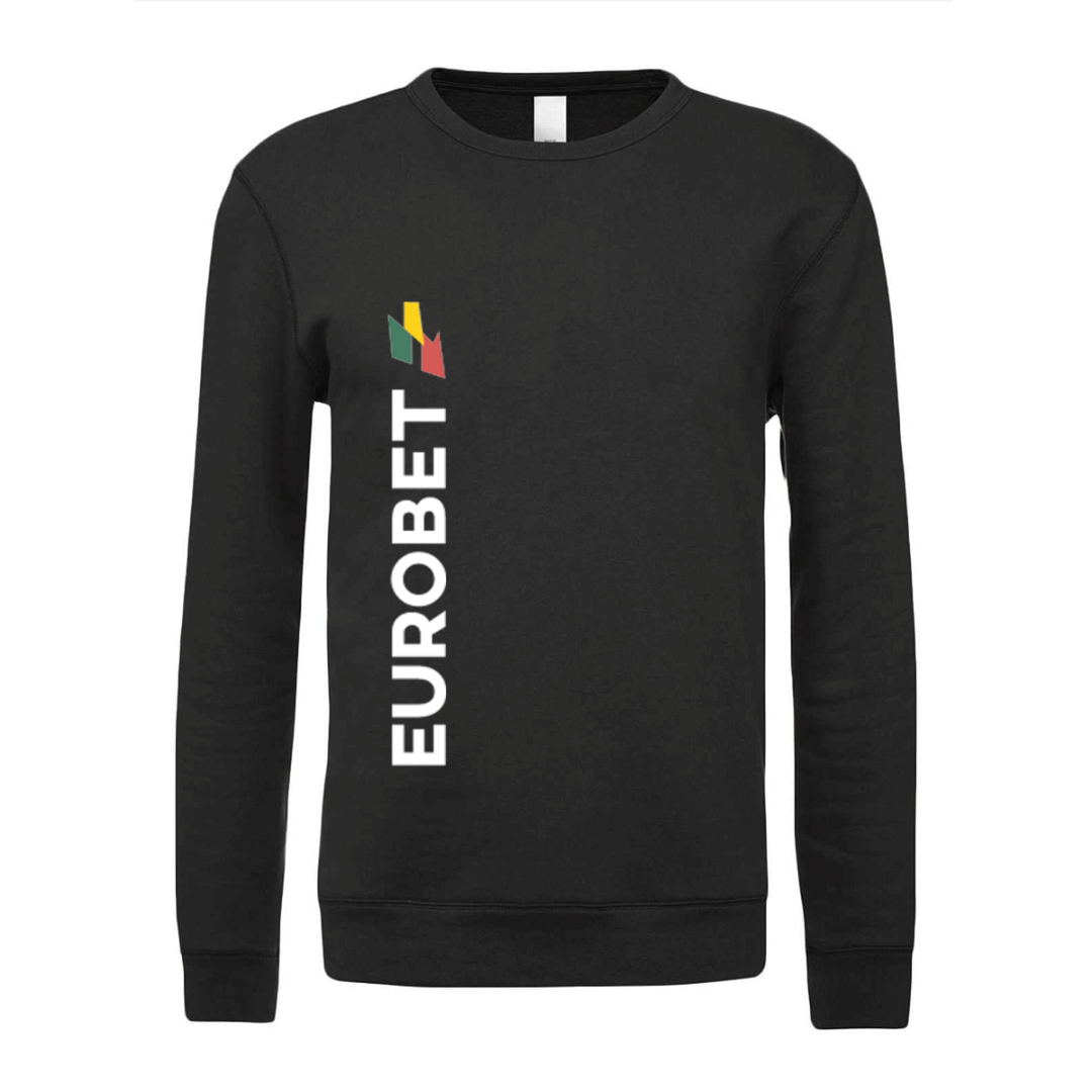 felpa girocollo eurobet nera logo verticale