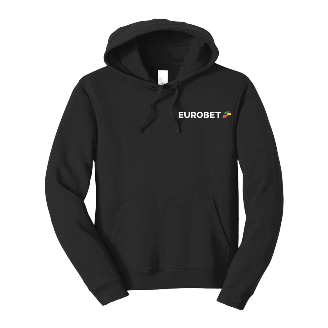 felpa con cappuccio eurobet personalizzabile nera logo lato cuore