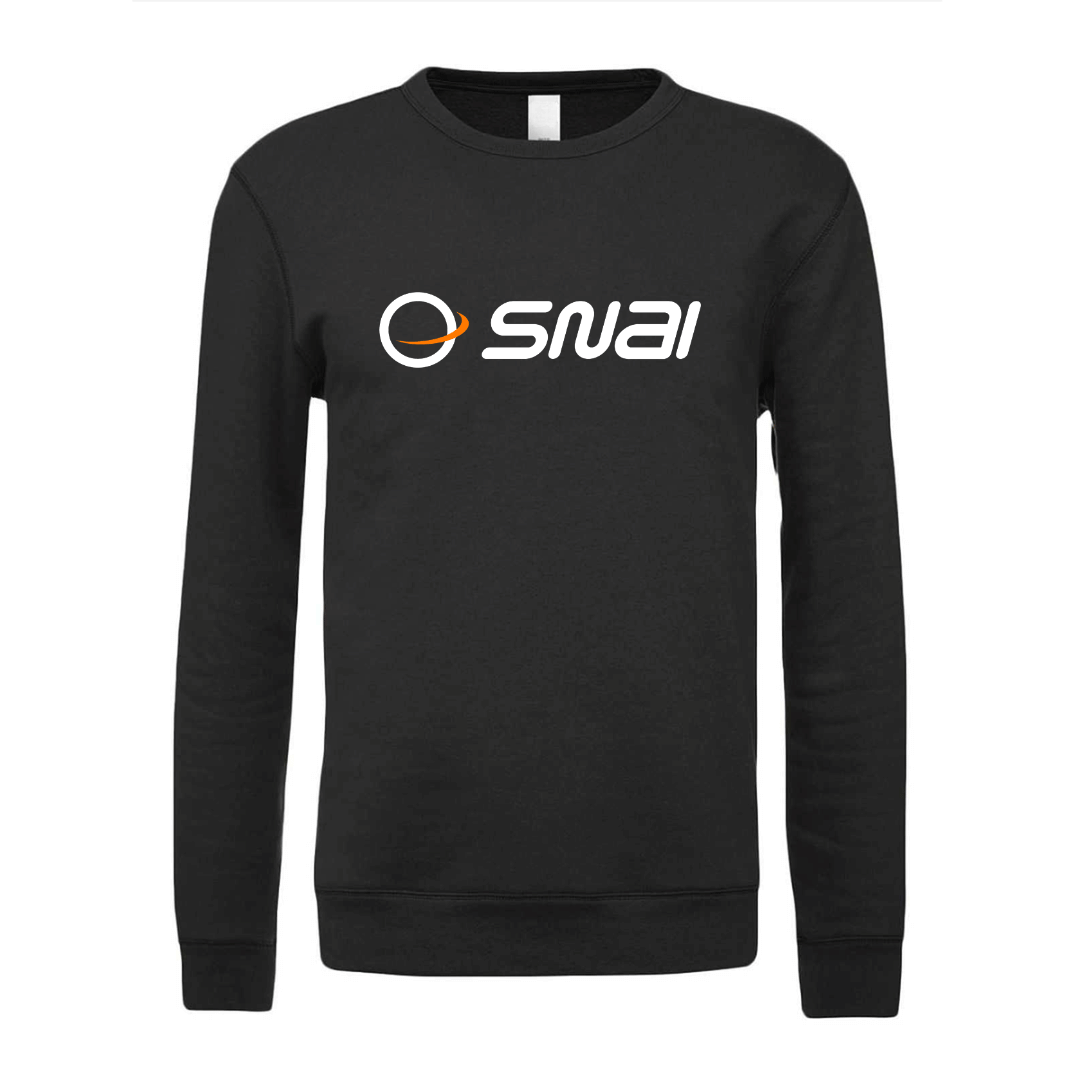 felpa girocollo snai personalizzabile nera logo centrale