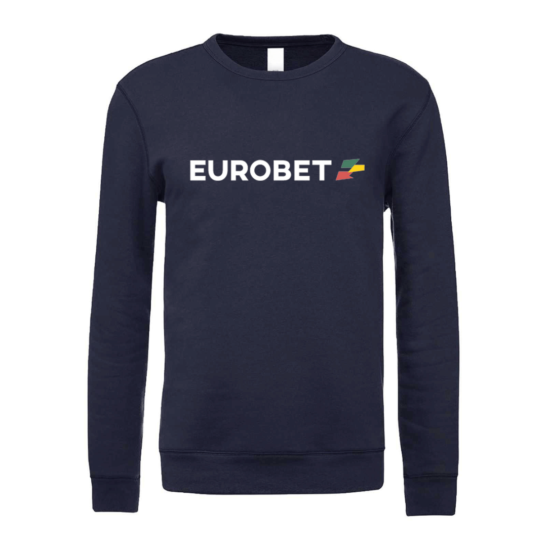 felpa girocollo eurobet blu navy logo centrale