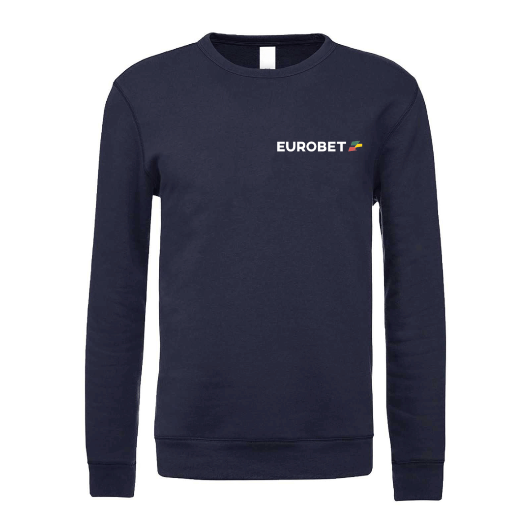felpa girocollo eurobet blu navy logo lato cuore