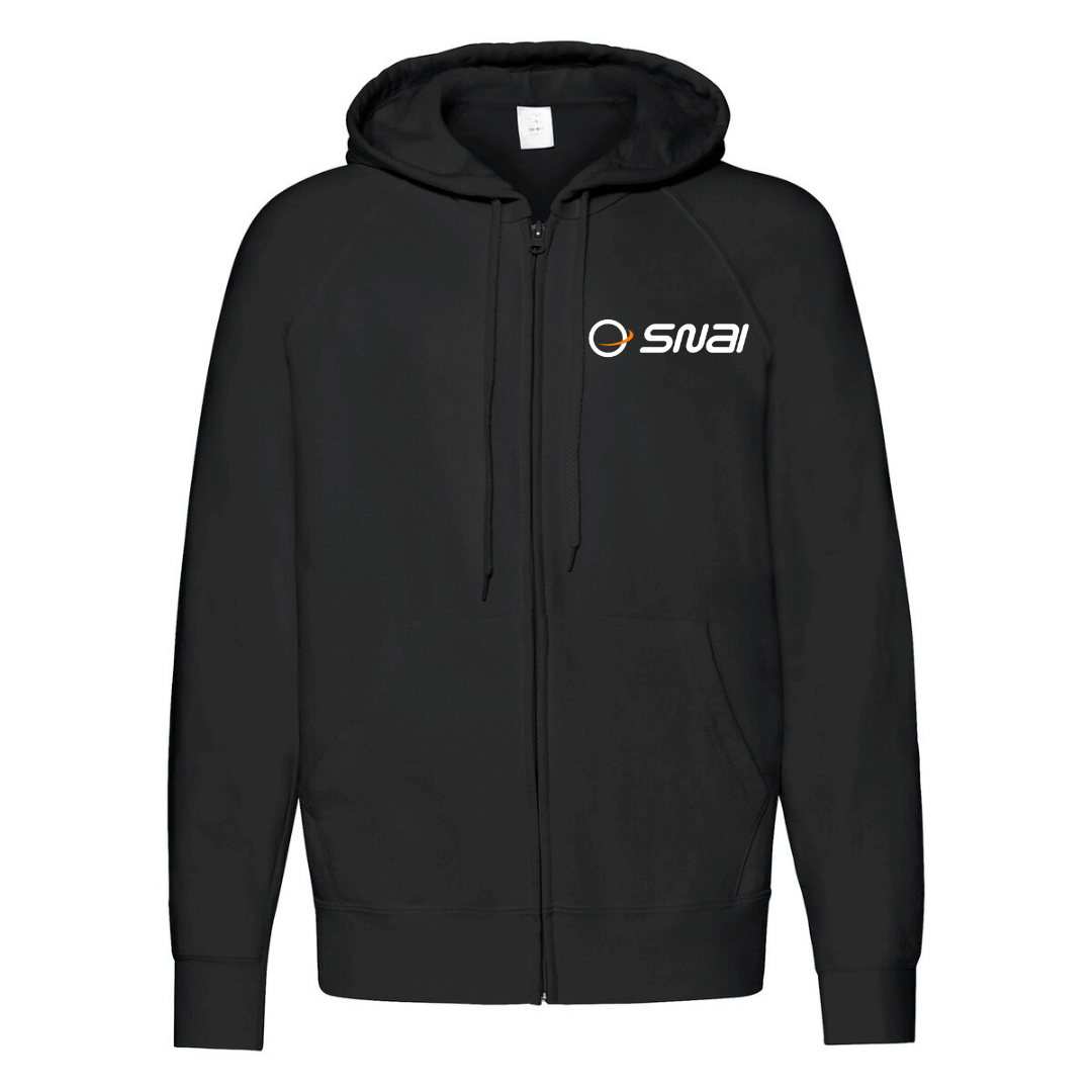 felpa zip cappuccio snai nera personalizzabile logo lato cuore