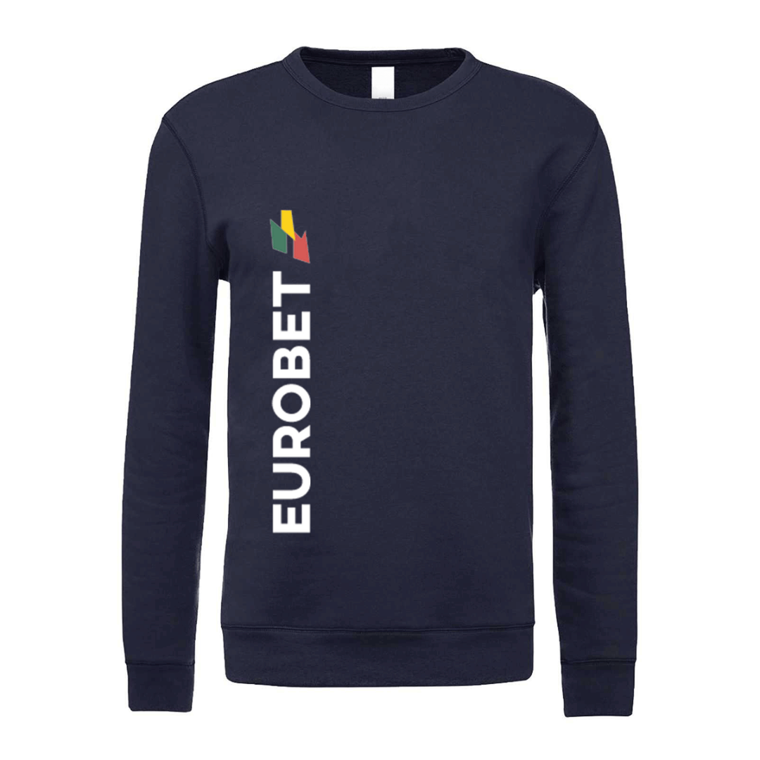felpa girocollo eurobet blu navy logo verticale