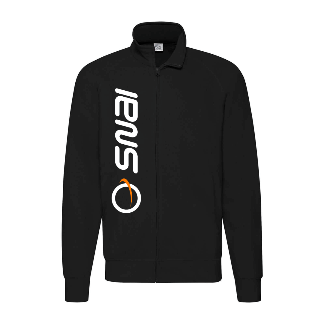 felpa zip senza cappuccio snai nera personalizzabile logo verticale