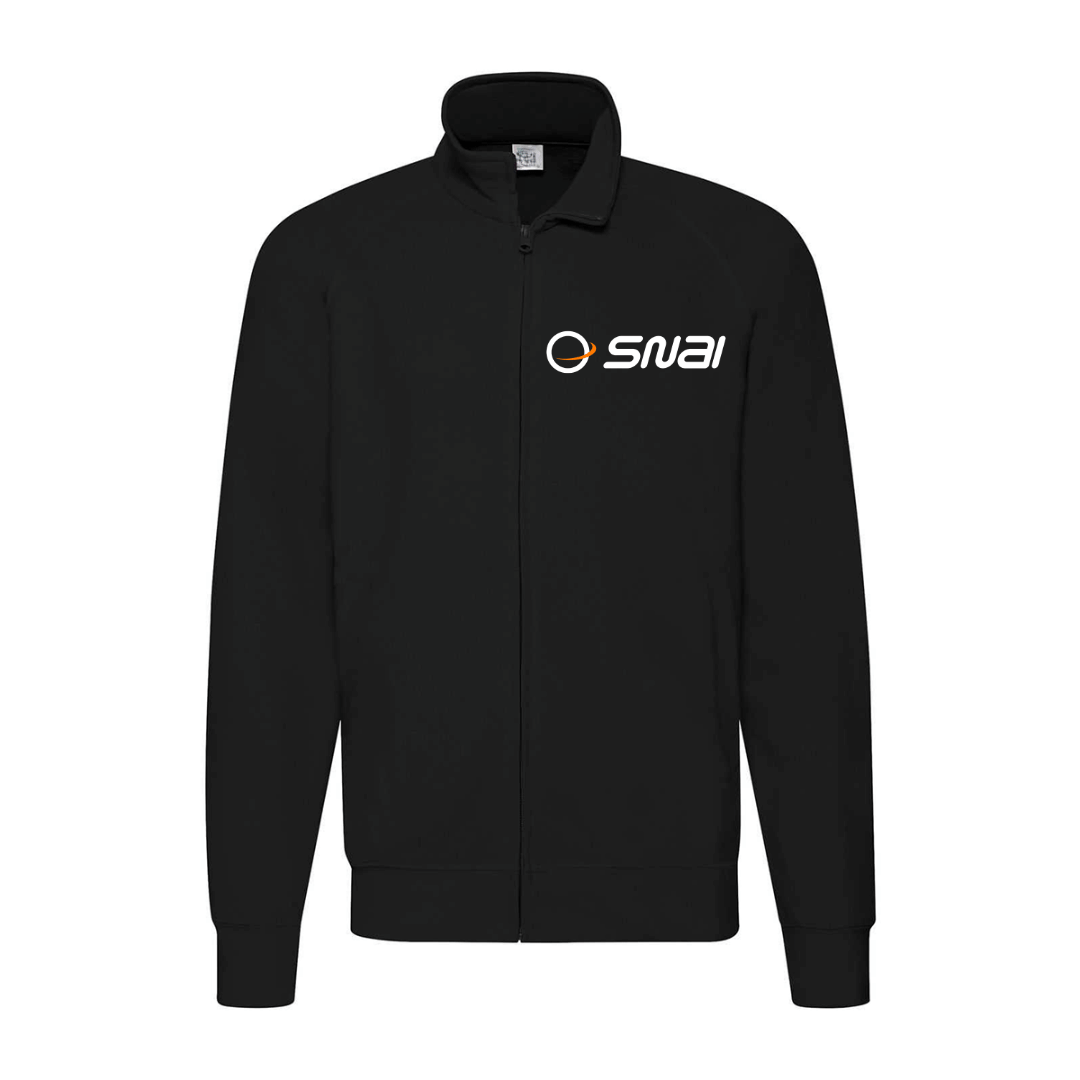 felpa zip senza cappuccio snai nera personalizzabile logo lato cuore