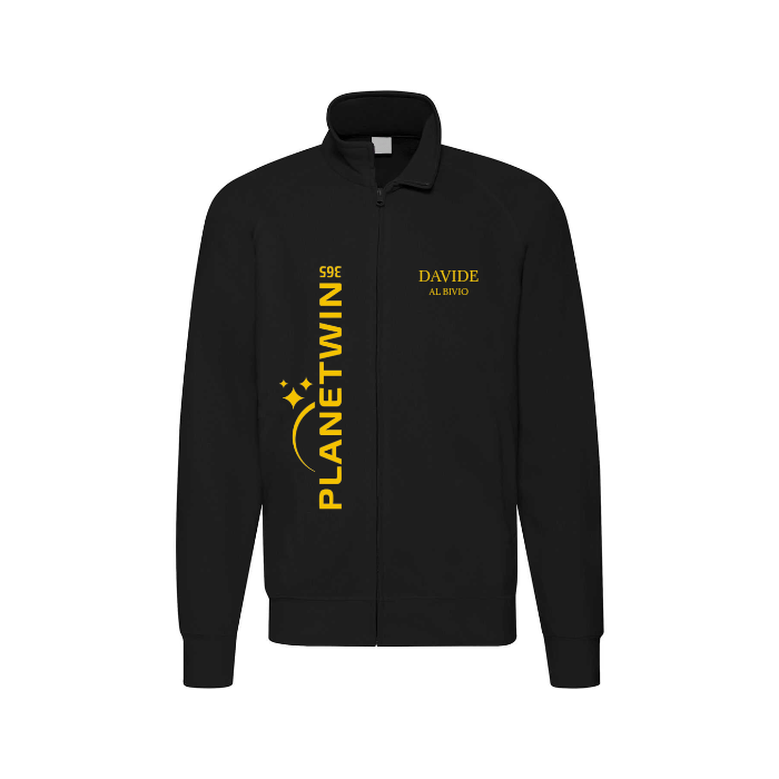 Felpa Zip Senza Cappuccio Planetwin 365 Logo Verticale