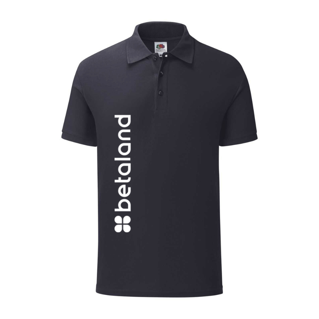 polo betaland blu navy personalizzabile logo verticale