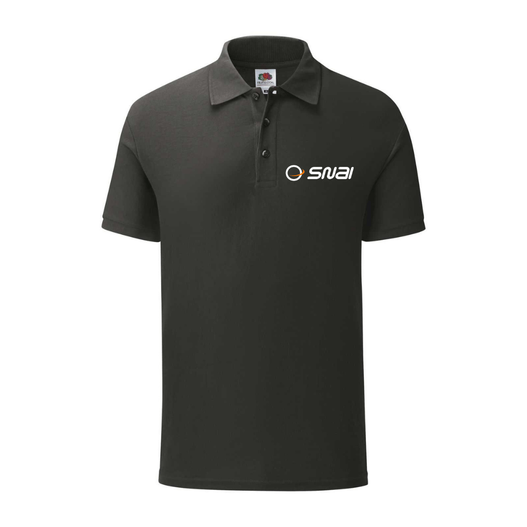 polo snai nera personalizzabile logo lato cuore
