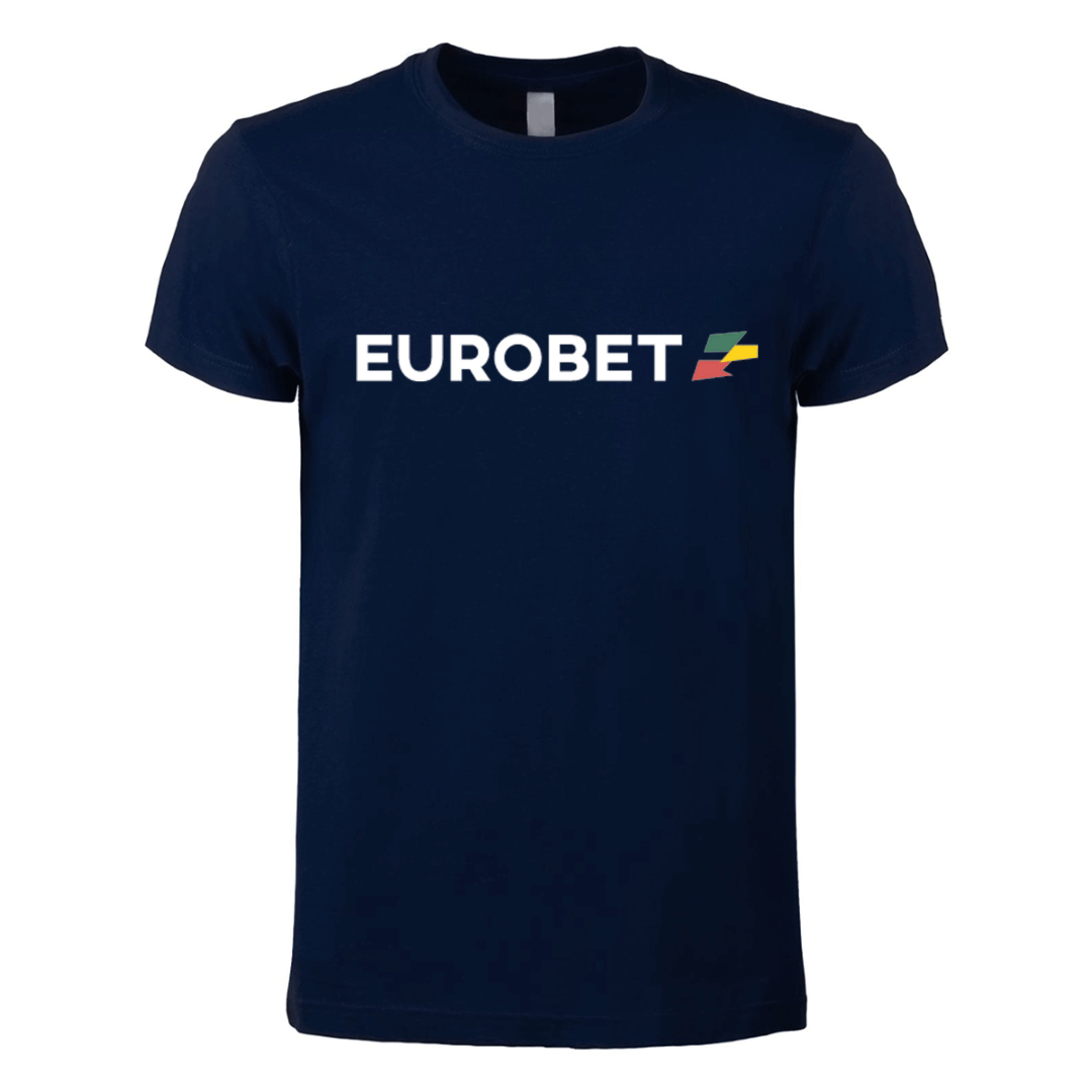 t-shirt maglietta eurobet blu navy personalizzabile logo centrale