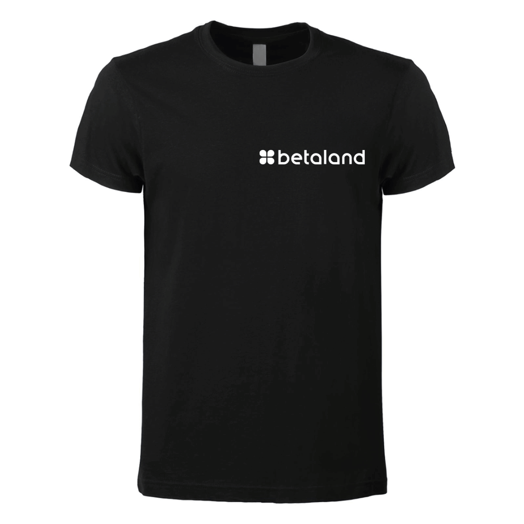 t-shirt maglietta betaland nera personalizzabile logo lato cuore