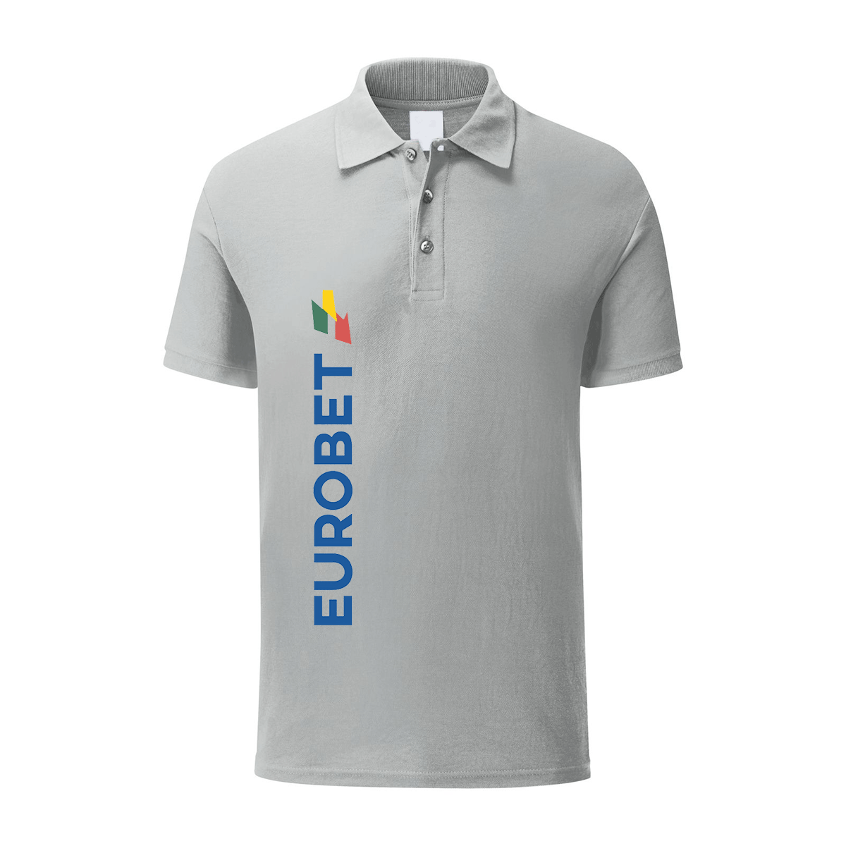 polo eurobet grigia personalizzabile logo verticale