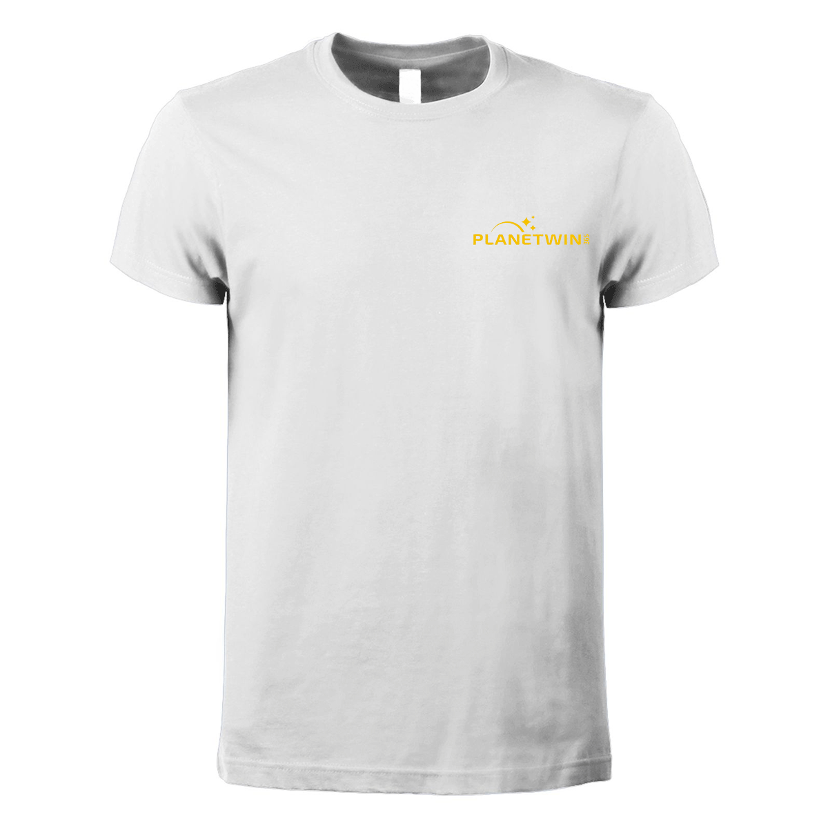 t-shirt maglietta planetwin 365 bianca personalizzabile logo lato cuore