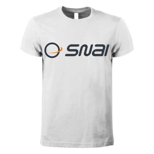 t-shirt maglietta snai bianca personalizzabile logo centrale