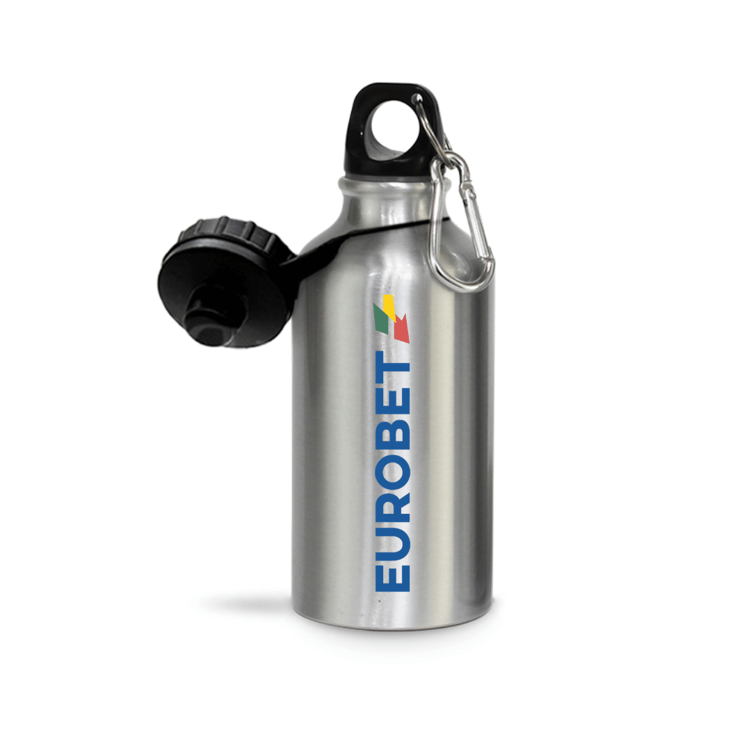 borraccia eurobet alluminio argento