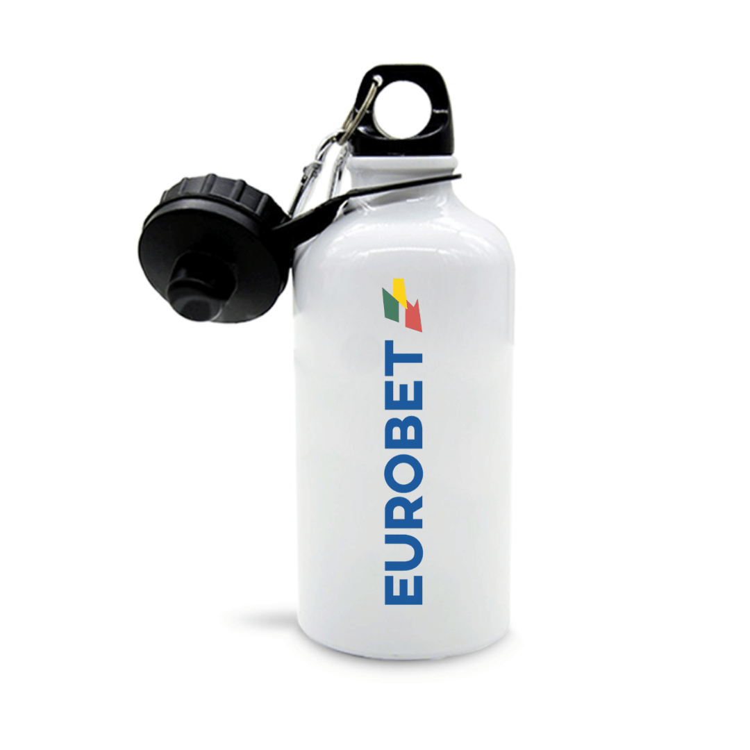 borraccia eurobet alluminio bianca