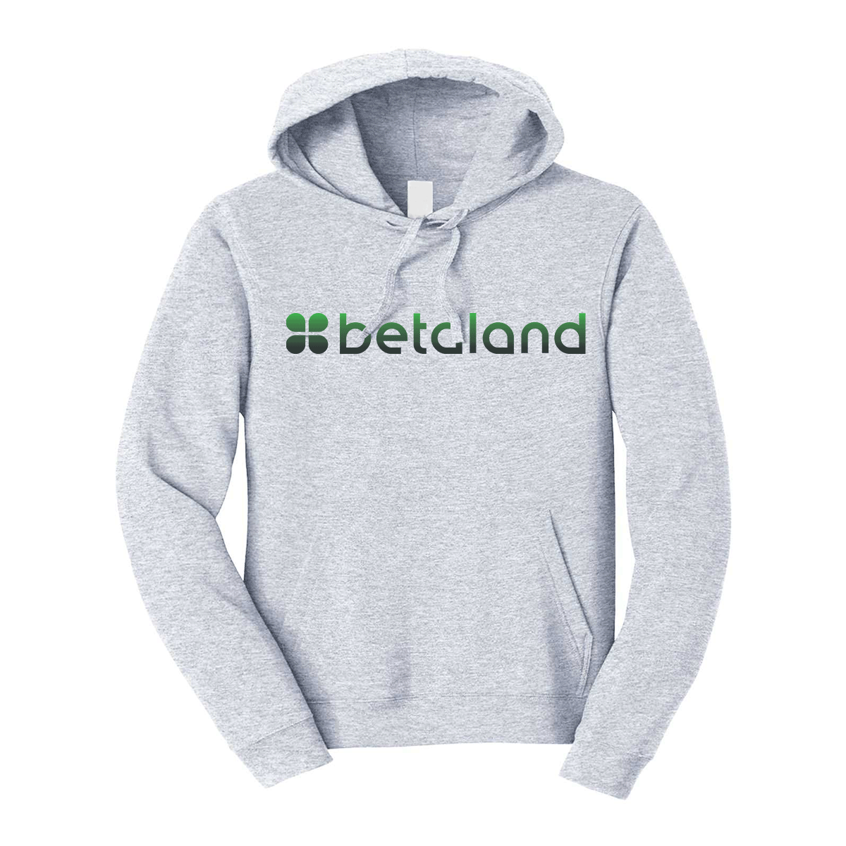 felpa con cappuccio personalizzabile grigia betaland logo centrale