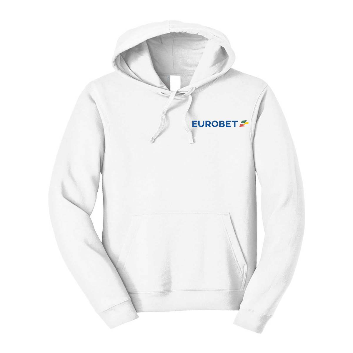felpa con cappuccio eurobet personalizzabile bianca logo lato cuore
