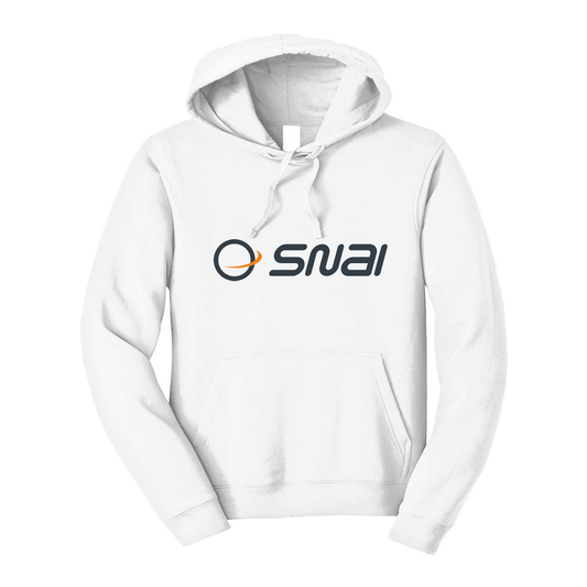 felpa con cappuccio snai personalizzabile bianca logo centrale