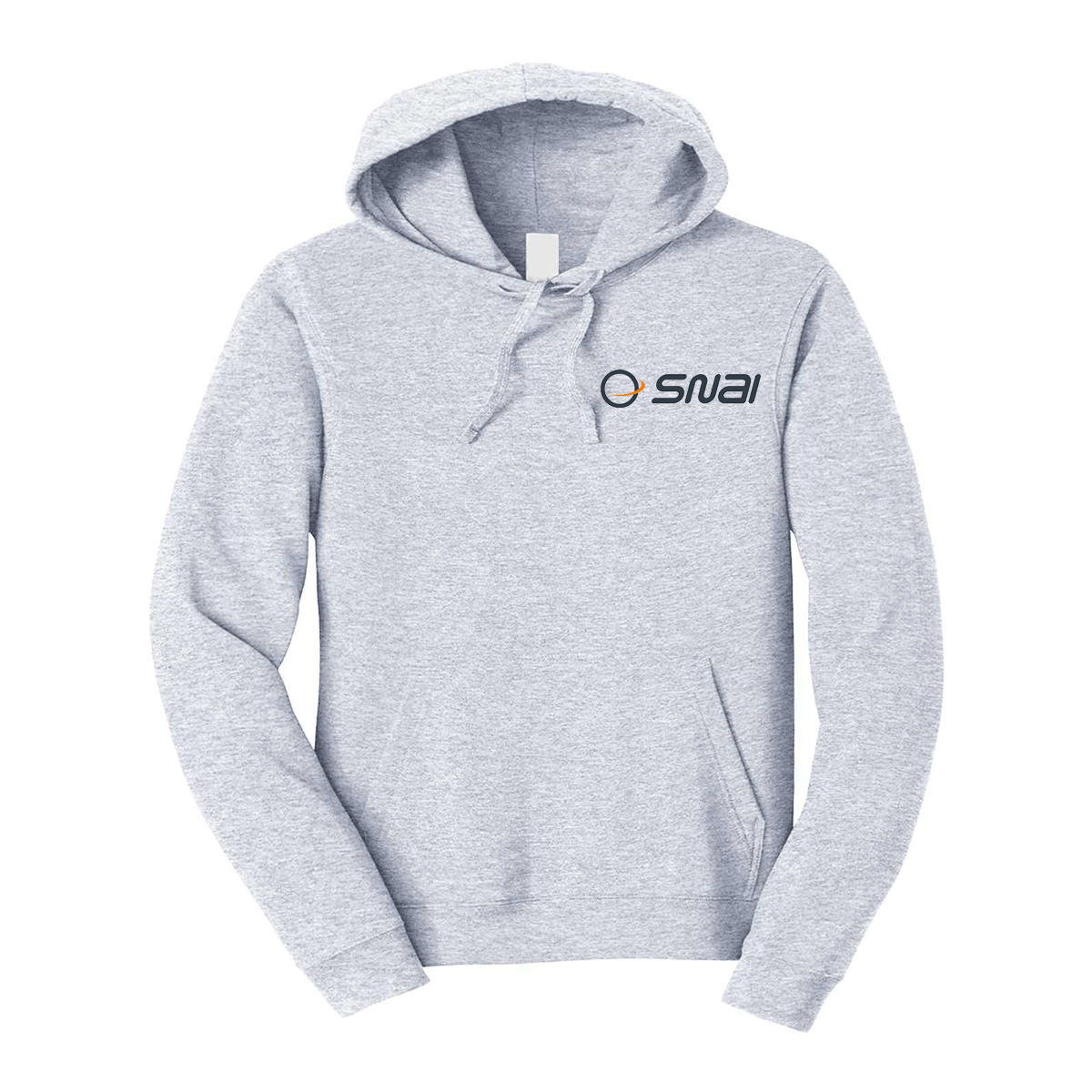 felpa con cappuccio snai personalizzabile grigia logo lato cuore