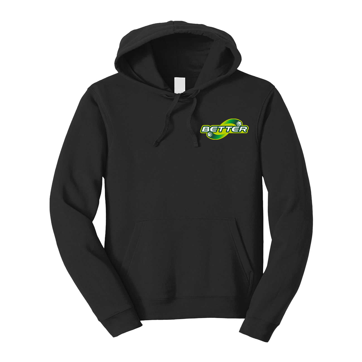 felpa con cappuccio better personalizzabile nera logo lato cuore