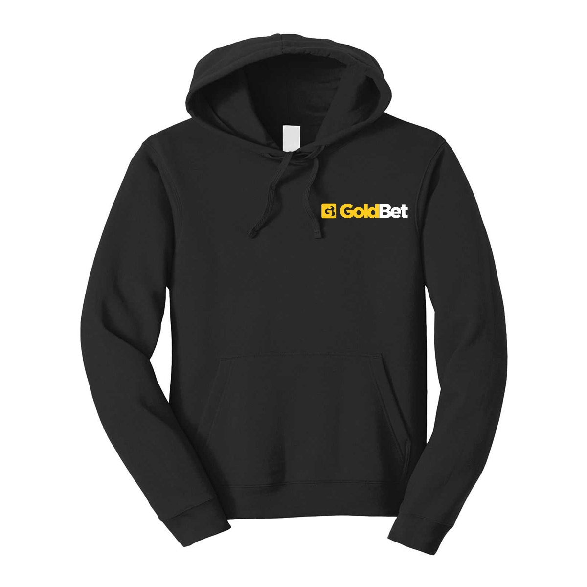 felpa con cappuccio goldbet personalizzabile nera logo lato cuore