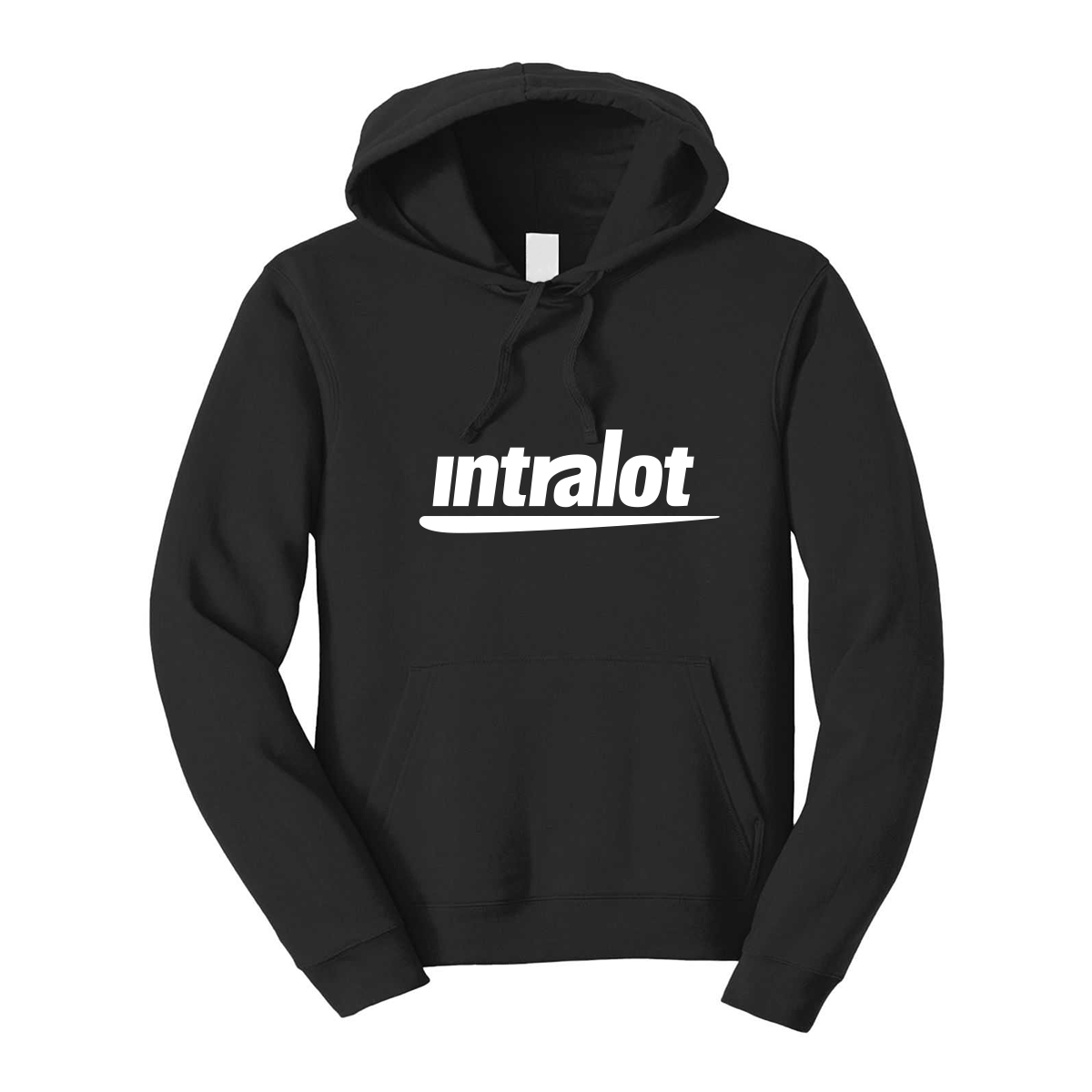 felpa con cappuccio intralot personalizzabile nera logo centrale