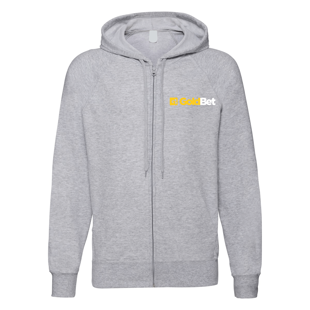 felpa zip cappuccio goldbet grigia personalizzabile logo lato cuore