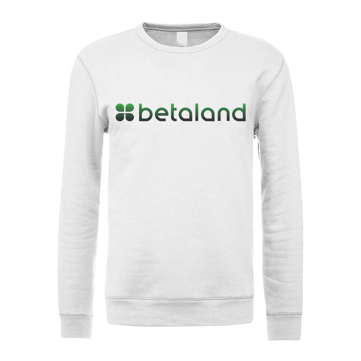 felpa girocollo betaland bianca logo centrale