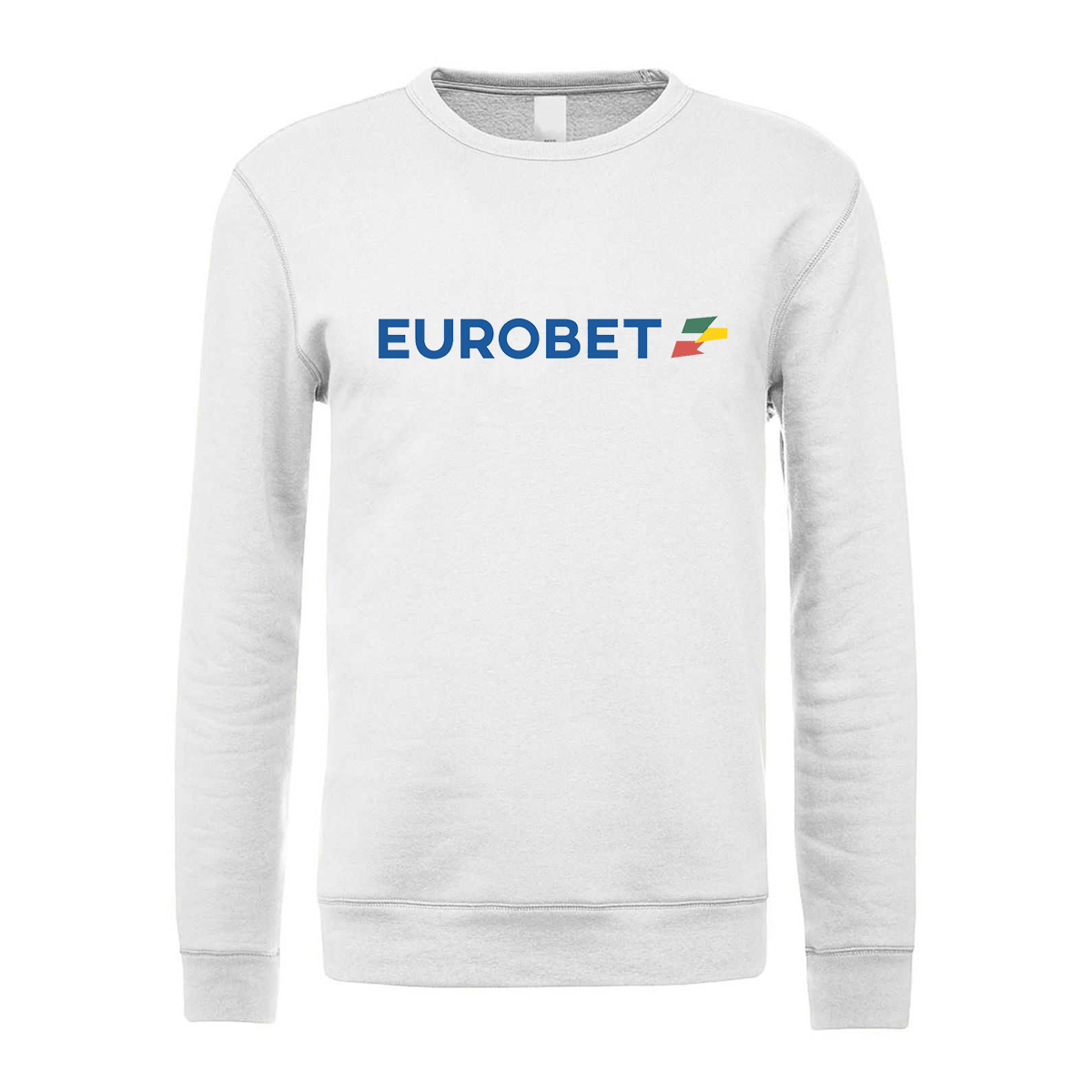 felpa girocollo eurobet bianca logo centrale