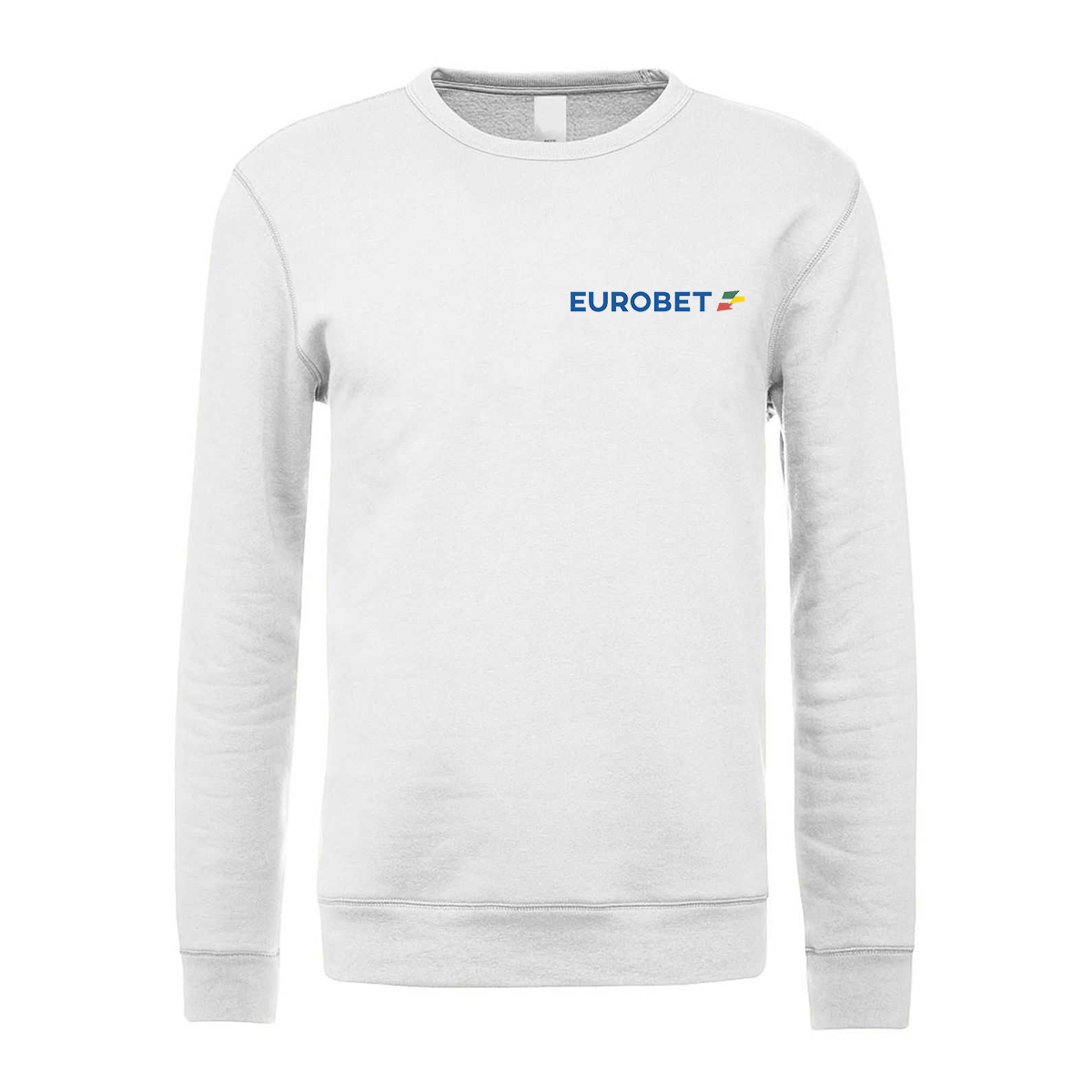 felpa girocollo eurobet bianca logo lato cuore