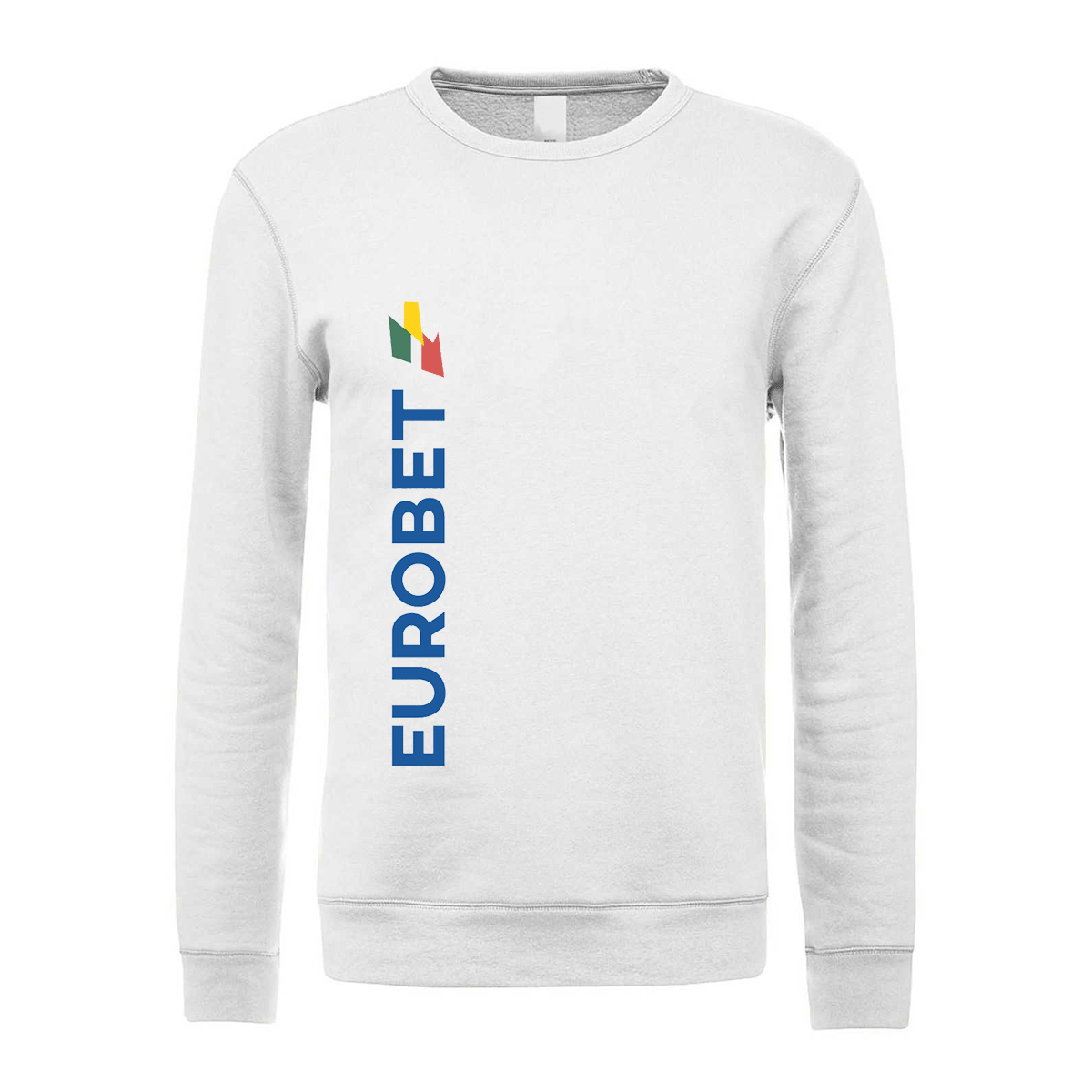 felpa girocollo eurobet bianca logo verticale