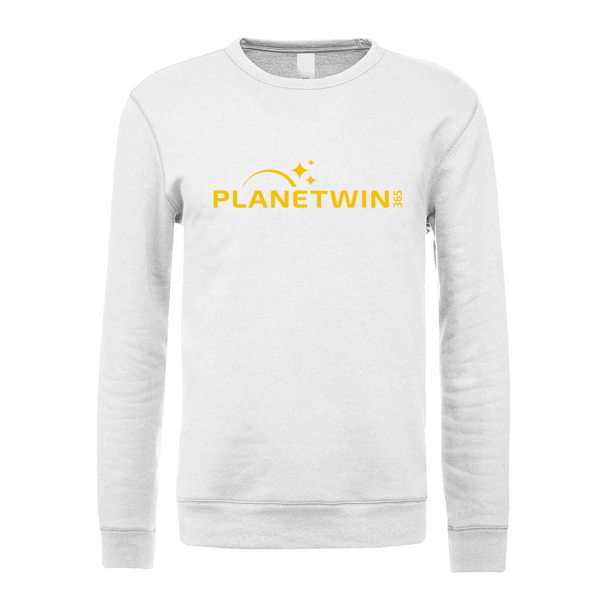 felpa girocollo planetwin 365 bianca logo centrale