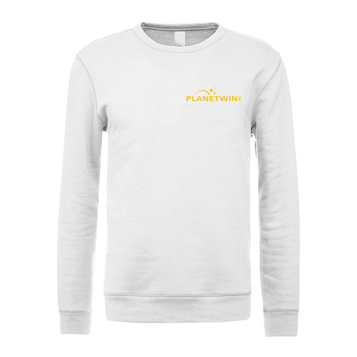 felpa girocollo planetwin 365 bianca logo lato cuore