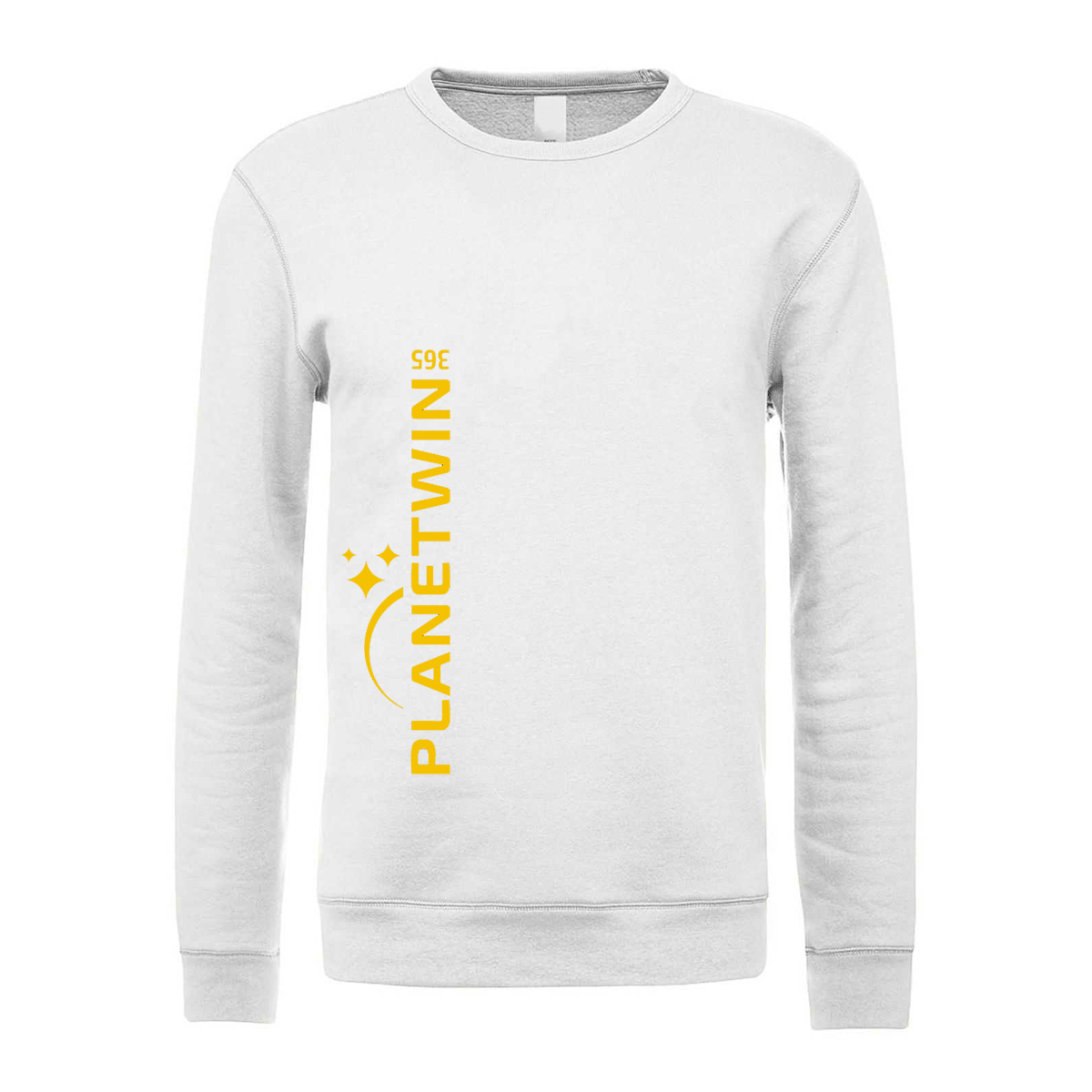 felpa girocollo planetwin 365 bianca logo verticale