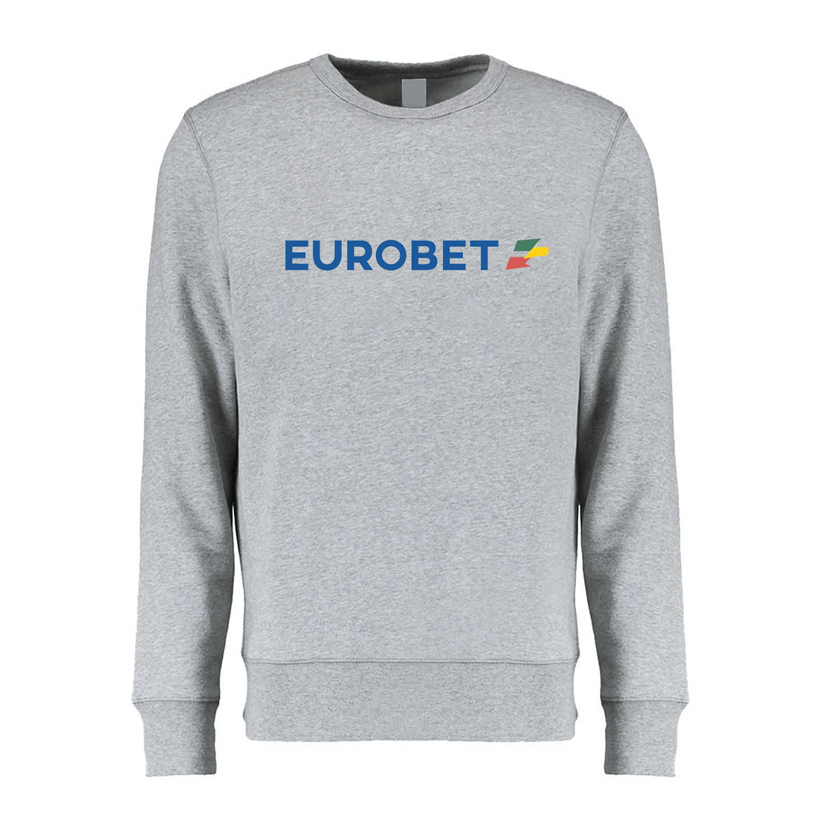 felpa girocollo eurobet grigia logo centrale