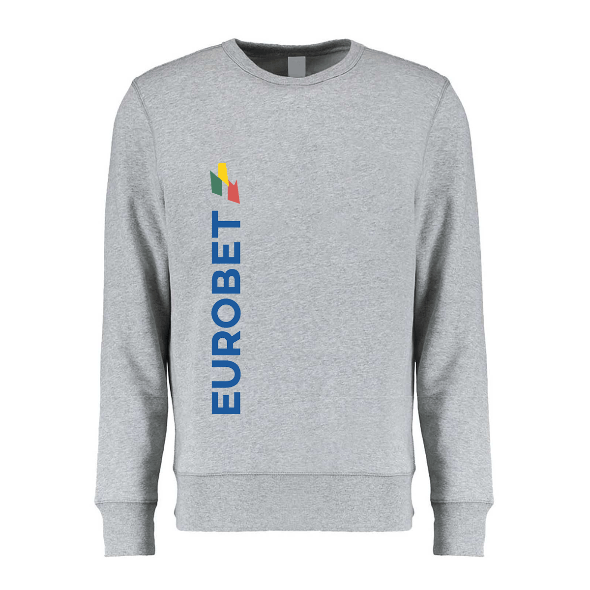 felpa girocollo eurobet grigia logo verticale