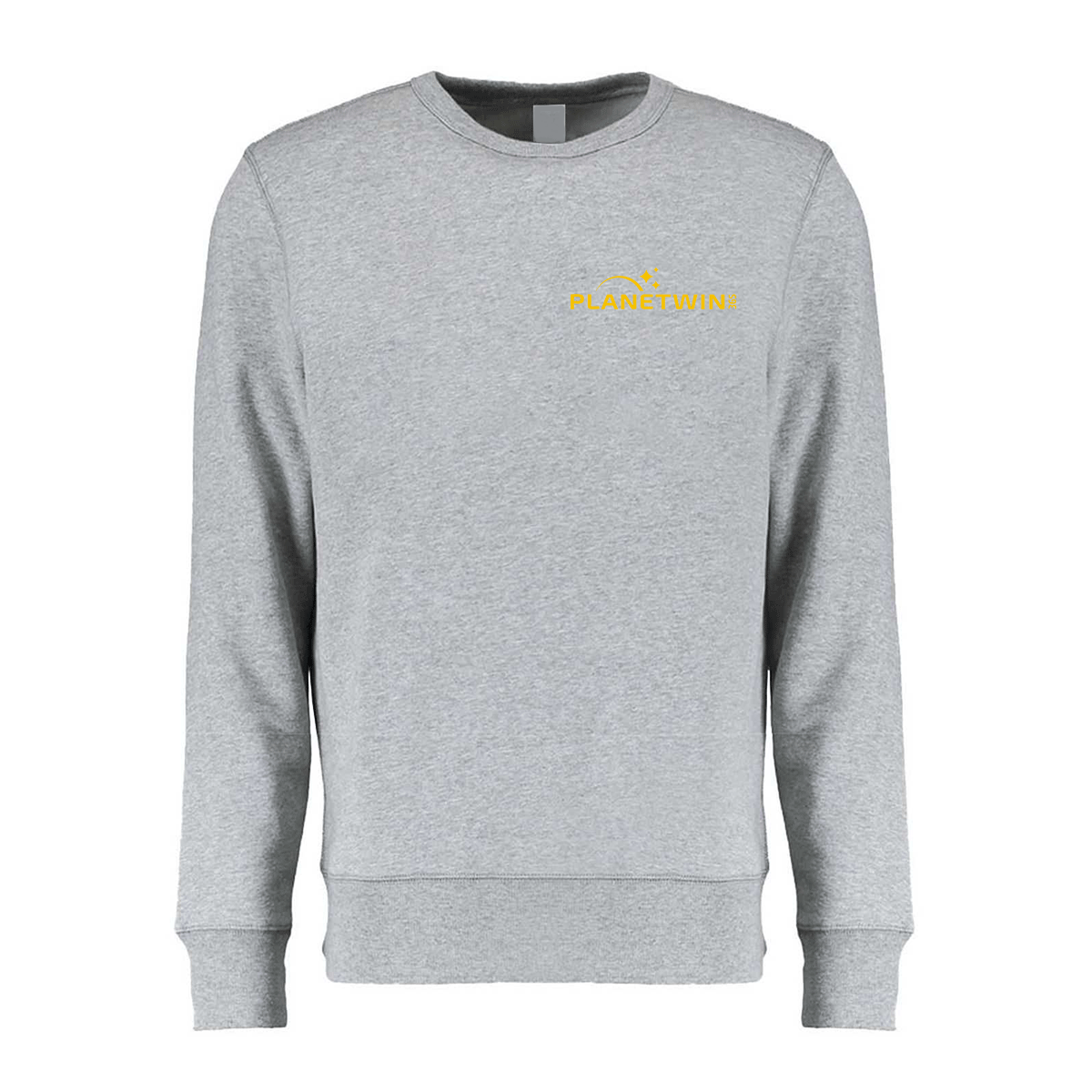 felpa girocollo planetwin 365 grigia logo lato cuore