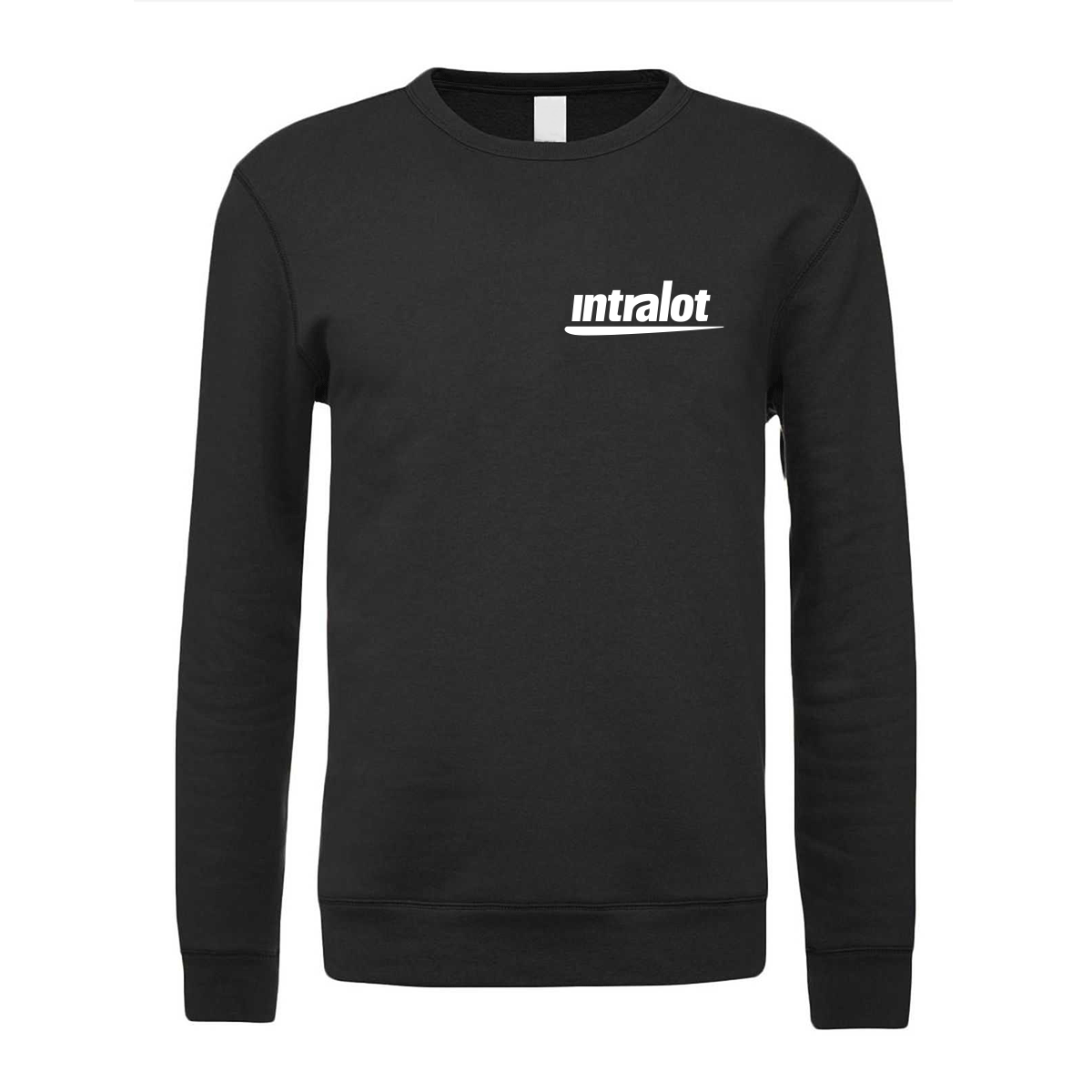 felpa girocollo intralot nera logo lato cuore