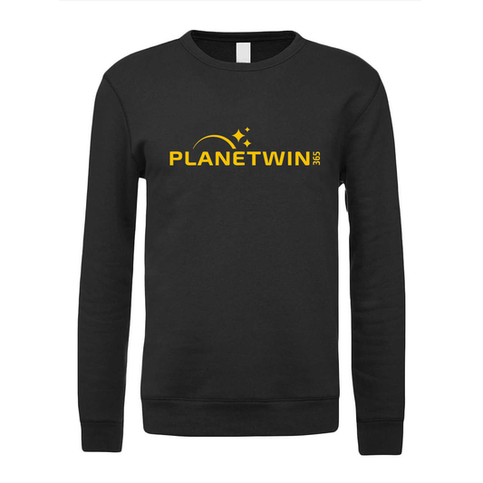 felpa girocollo planetwin 365 nera logo centrale