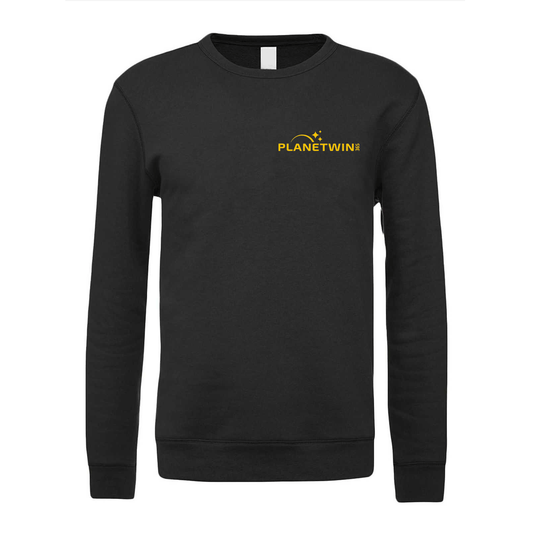 felpa girocollo planetwin 365 nera logo lato cuore