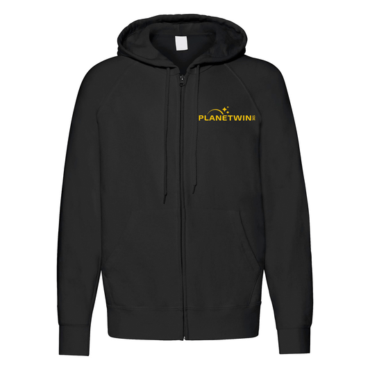 felpa zip cappuccio planetwin 365 nera personalizzabile logo lato cuore