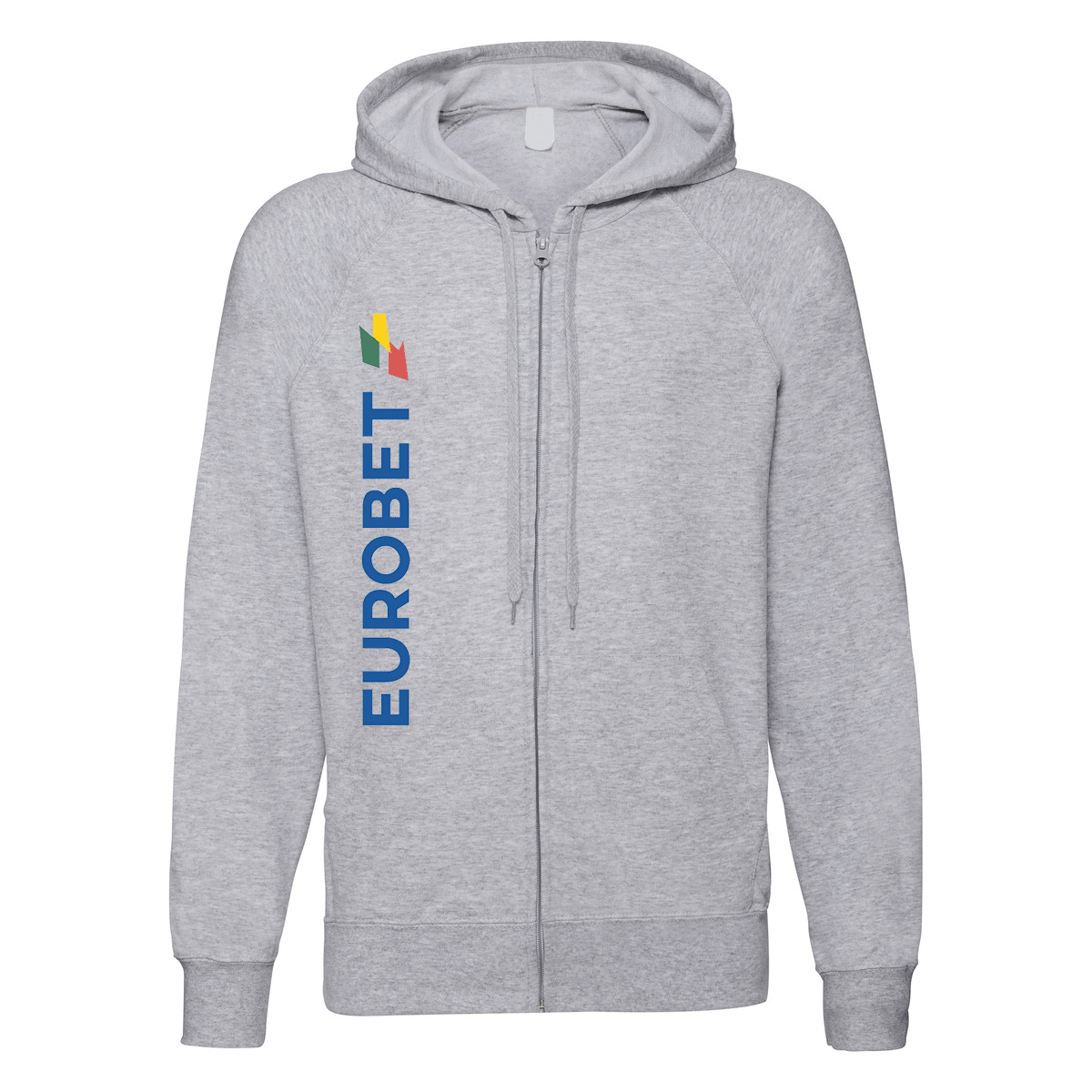 felpa zip cappuccio eurobet grigia personalizzabile logo verticale