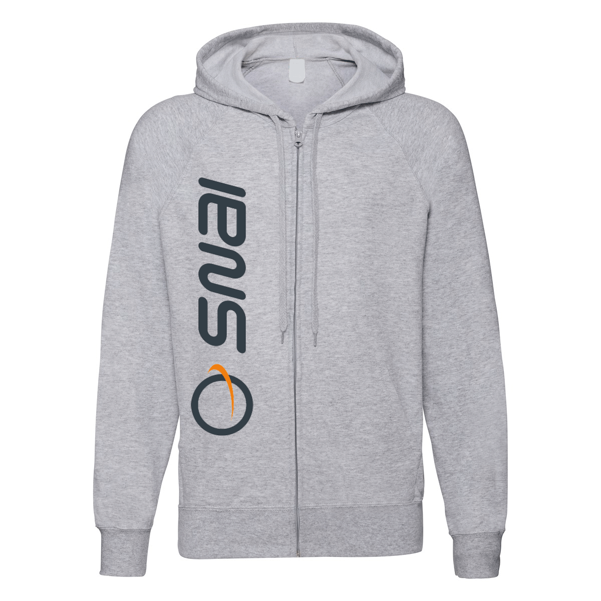 felpa zip cappuccio snai grigia personalizzabile logo verticale