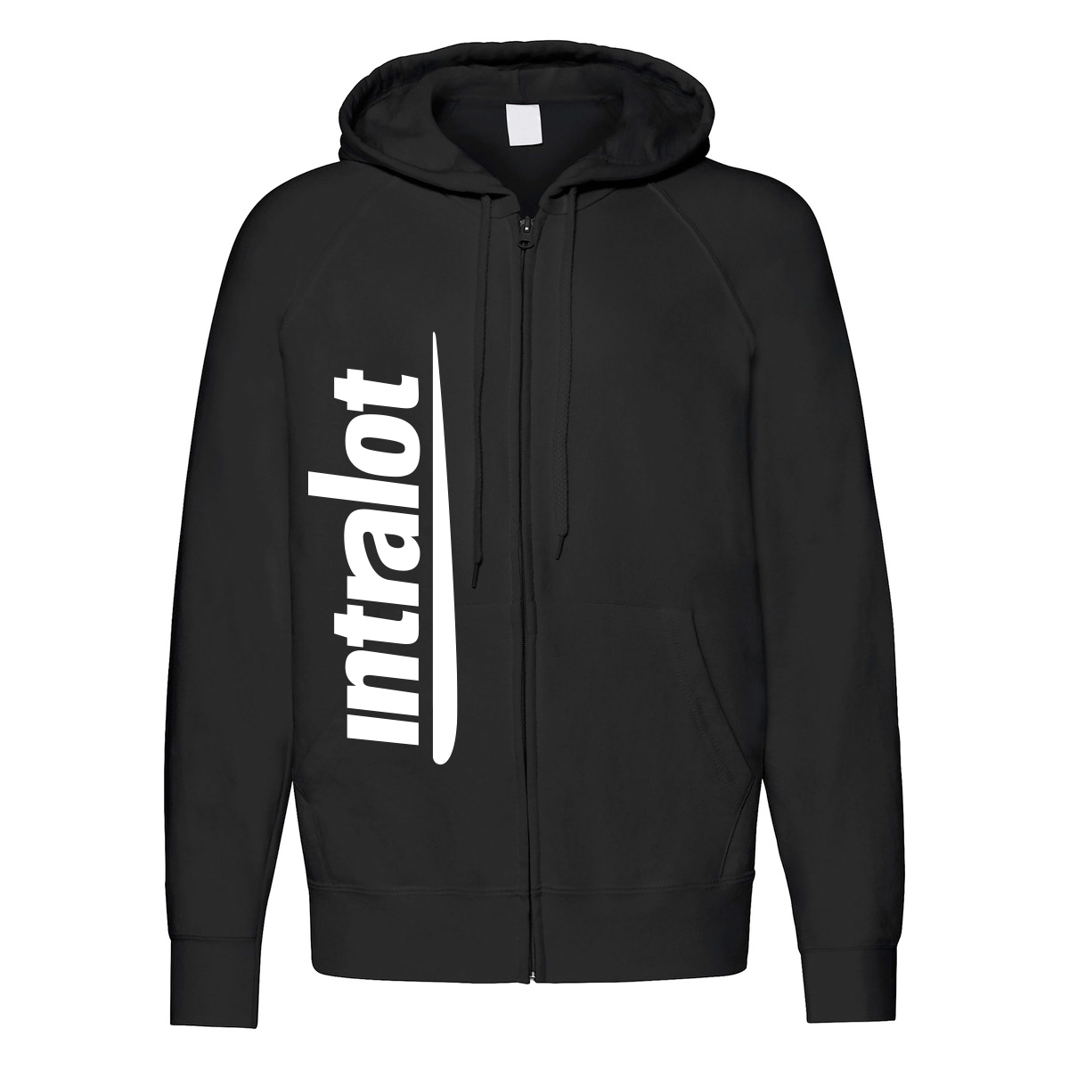 felpa zip cappuccio intralot nera personalizzabile logo verticale