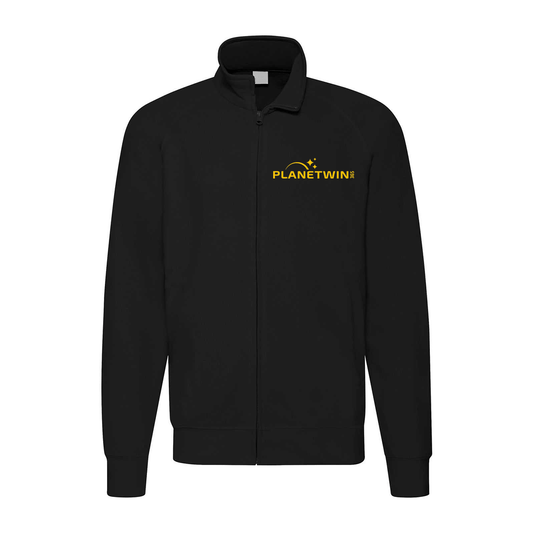 felpa zip senza cappuccio planetwin 365 nera personalizzabile logo lato cuore