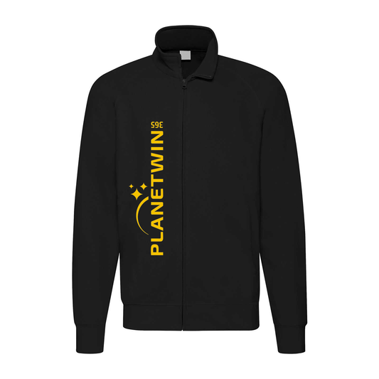felpa zip senza cappuccio planetwin 365 nera personalizzabile logo verticale