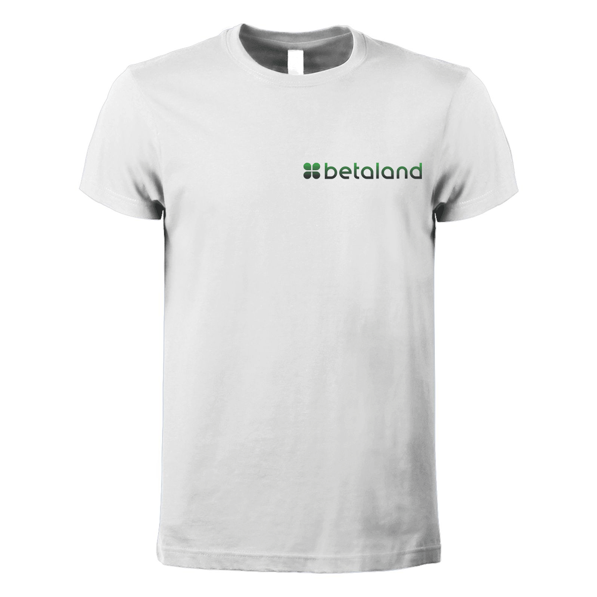 t-shirt maglietta betaland bianca personalizzabile logo lato cuore