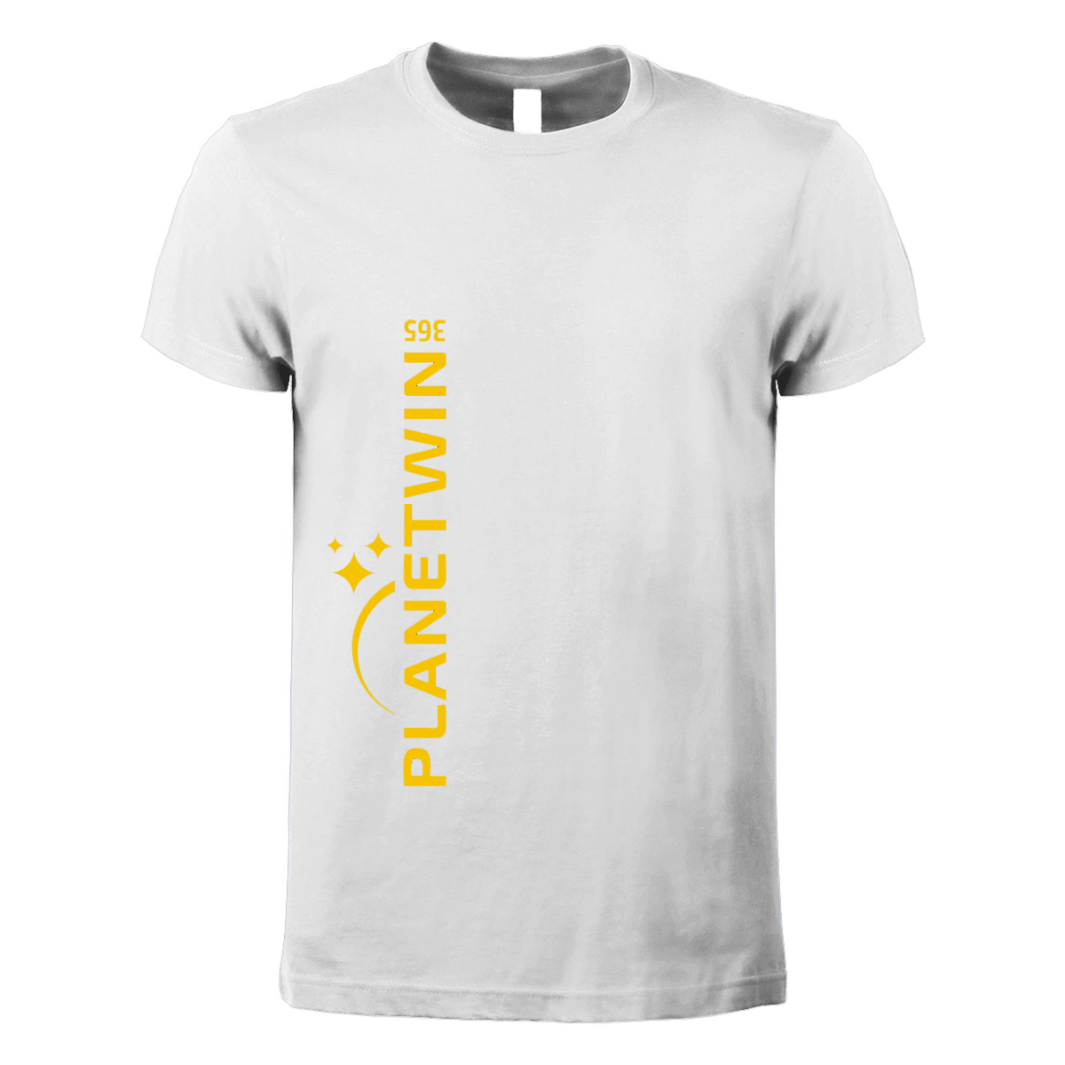 t-shirt maglietta planetwin 365 bianca personalizzabile logo verticale