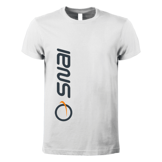 t-shirt maglietta snai bianca personalizzabile logo verticale