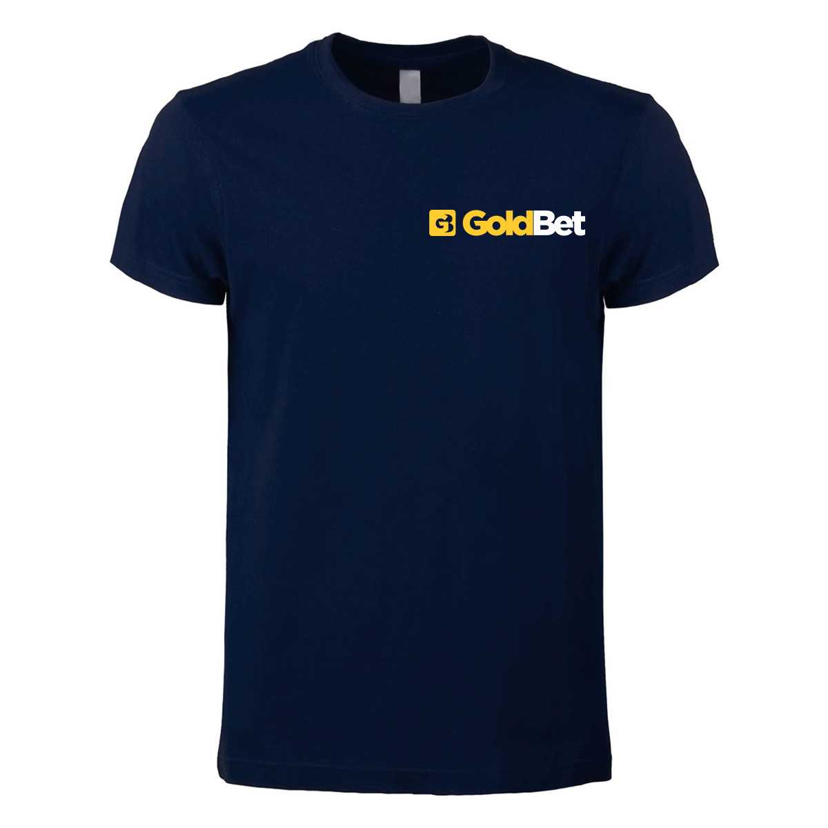 t-shirt maglietta goldbet blu navy personalizzabile logo lato cuore